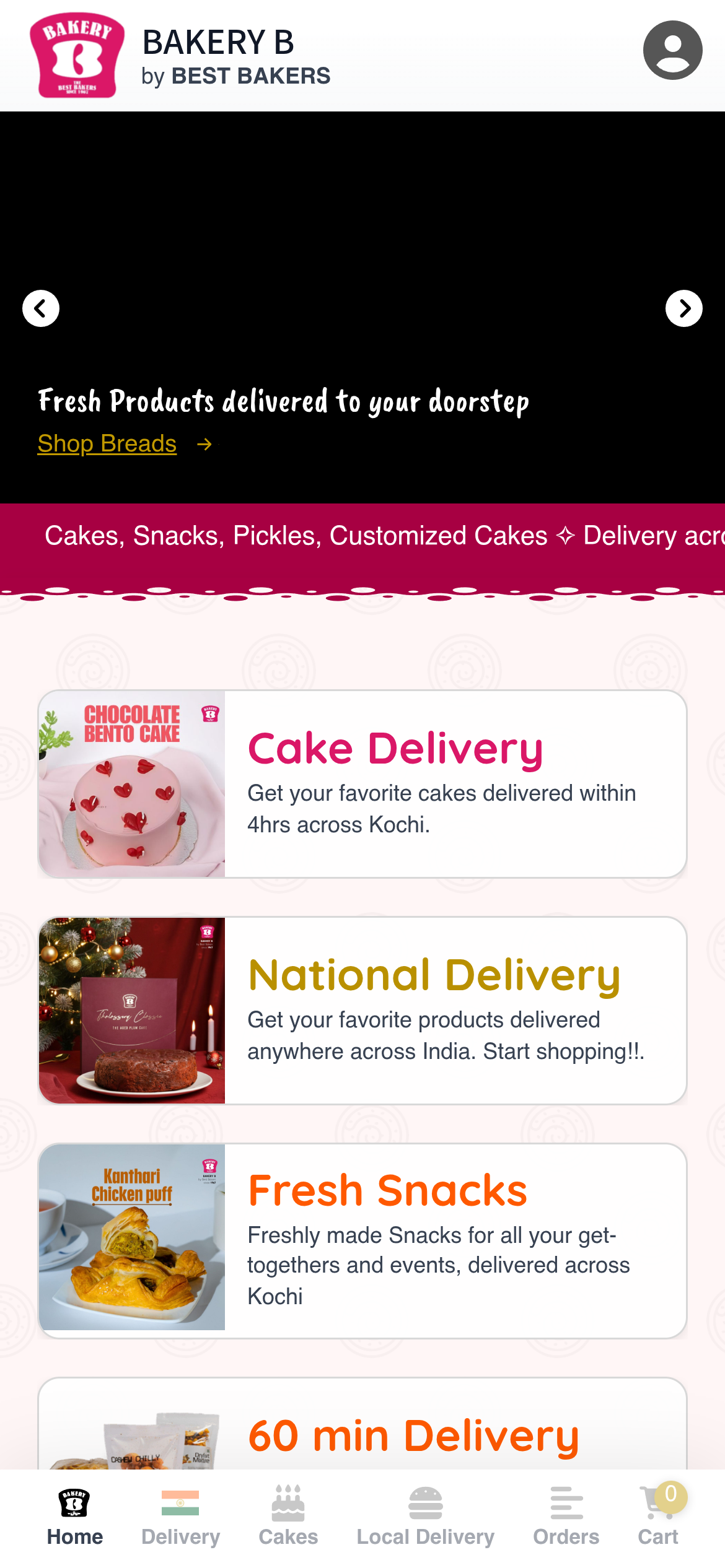 Bakery B - Ecommerce Website